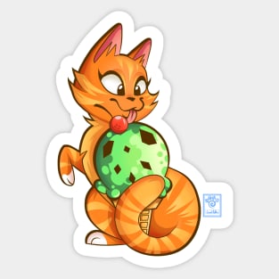 Minty Kitty No Background Sticker